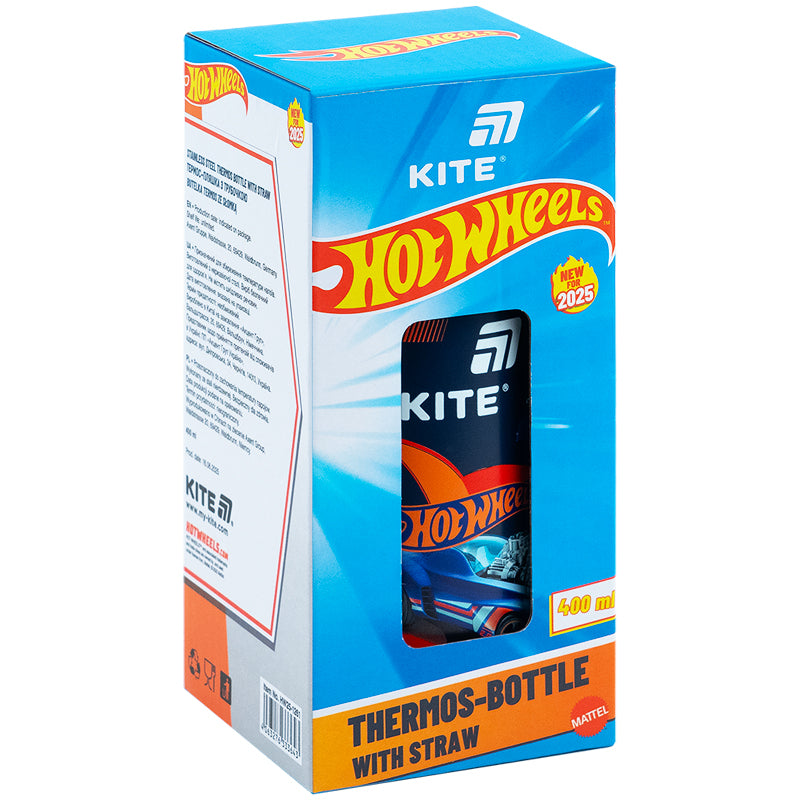 Термос Kite з трубочкою 400мл Hot Wheels HW25-1261. Фото 4