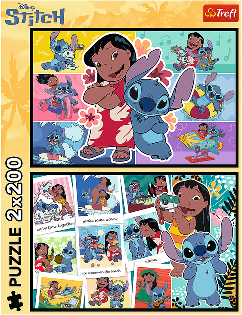 Пазли Trefl 2х200 елементів - Щасливе життя Стіча. Lilo&Stitch 33349. Фото 4