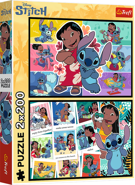 Пазли Trefl 2х200 елементів - Щасливе життя Стіча. Lilo&Stitch 33349