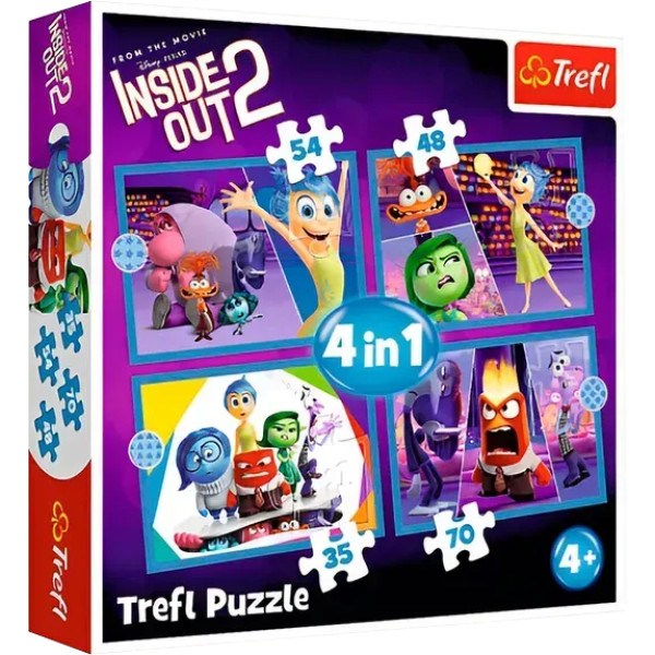 Пазли Trefl 4в1 - Правлять емоції. Inside Out 2 46527