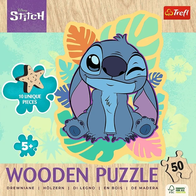 Пазли Trefl дерев`яні 50 елементів - Щасливий Стіч. Lilo&Stitch 2816. Фото 3