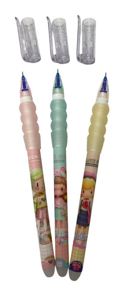 Ручка гелева пиши-стирай Aodemei Pink girl 0,5 мм синя (12 шт/уп) 34309. Фото 2