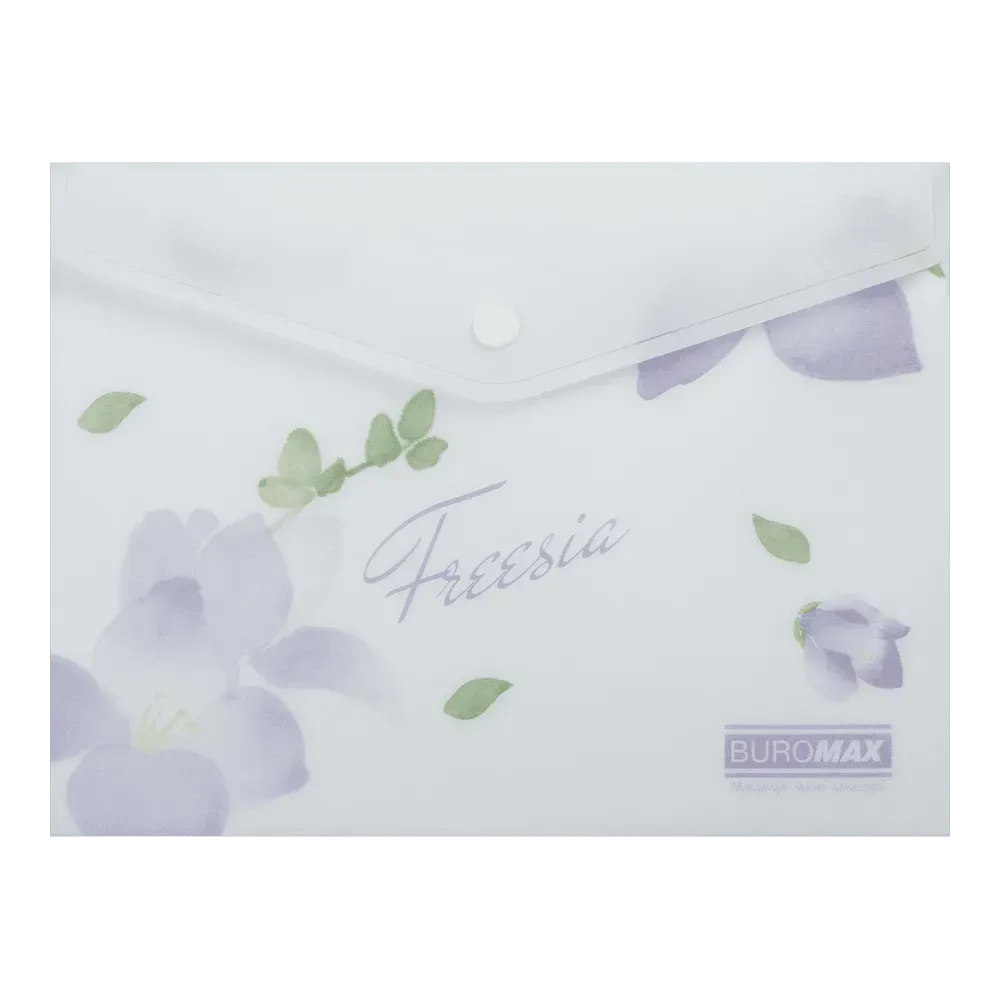 Папка-конверт на кнопці A5 Buromax Arabeski Freesia матовий непрозорий пластик BM.3919-26