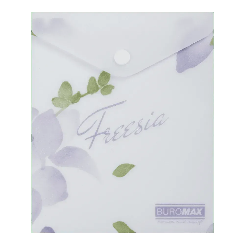 Папка-конверт на кнопці A6 Buromax Arabeski Freesia матовий непрозорий пластик BM.3922-26
