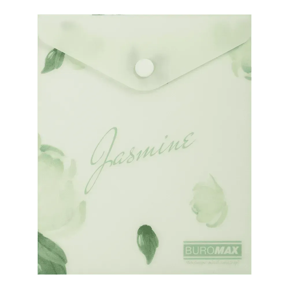 Папка-конверт на кнопці A6 Buromax Arabeski Jasmine матовий непрозорий пластик BM.3922-38