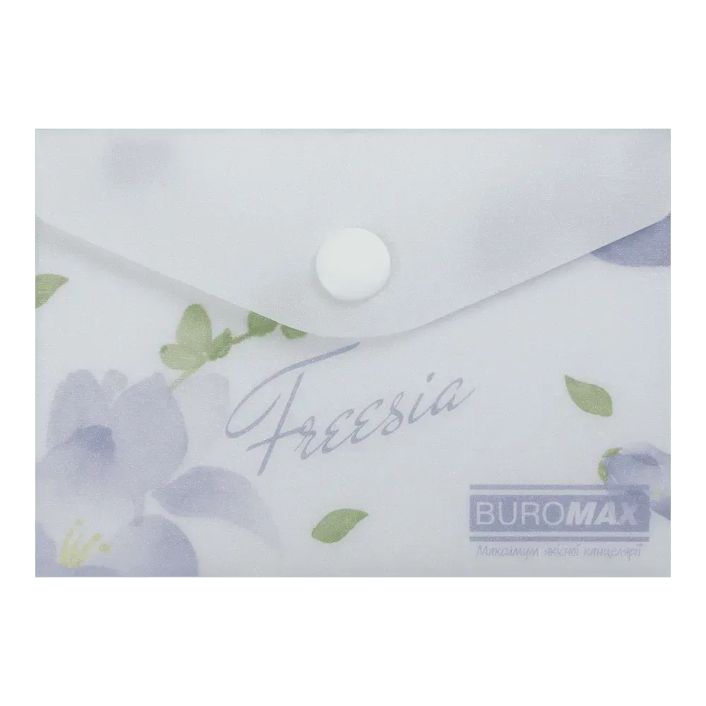 Папка-конверт на кнопці A7 Buromax Arabeski Freesia матовий непрозорий пластик BM.3923-26
