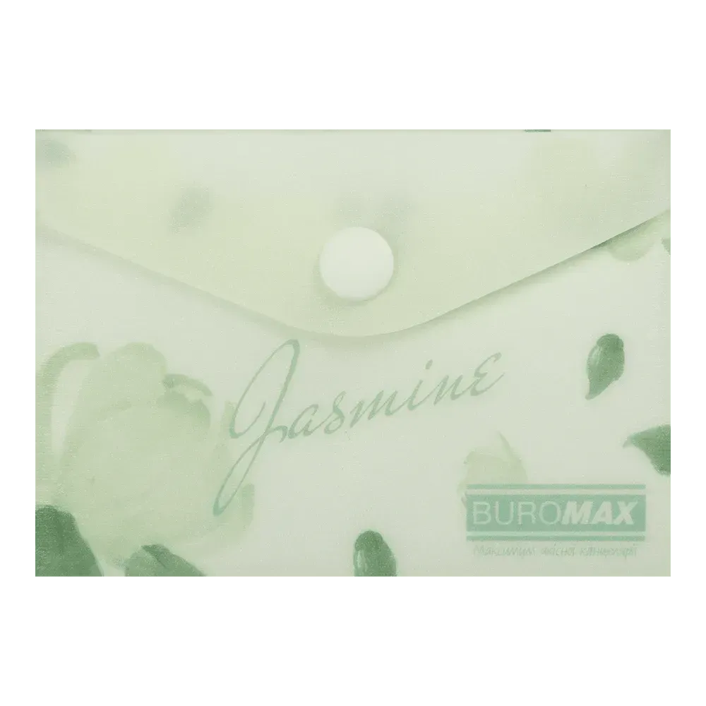 Папка-конверт на кнопці A7 Buromax Arabeski Jasmine матовий непрозорий пластик BM.3923-38