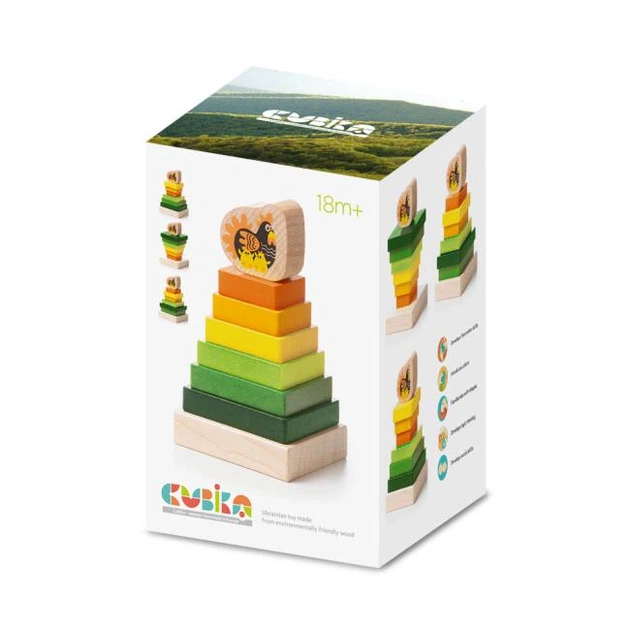 Дерев'яна іграшка пірамідка Cubika LD-15 15276