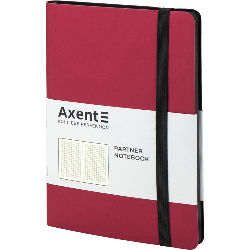 Книга записна Axent Partner Soft А5 125х195 мм, 96 аркушів, клітинка, гнучка обкладинка, червоний 8206-05-A. Фото 2