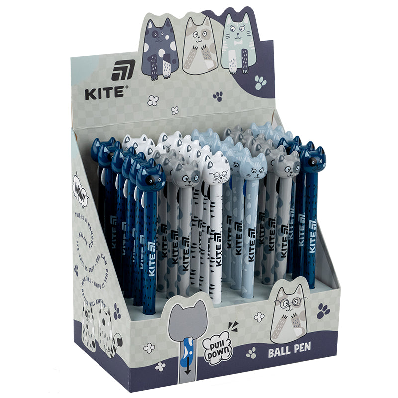Ручка кулькова автоматична Funny cat, 0,7 мм, синя K25-028-1