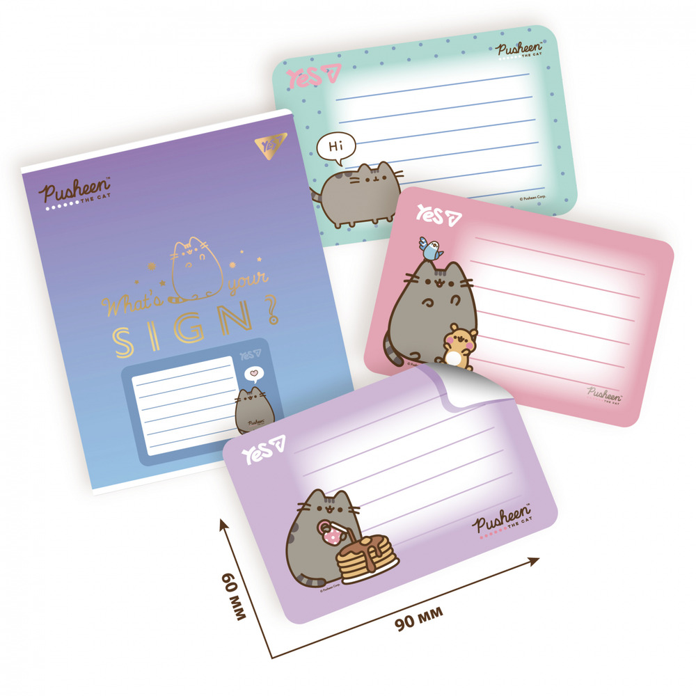 Наліпки на зошити Yes Pusheen 8 шт/уп 955505. Фото 4