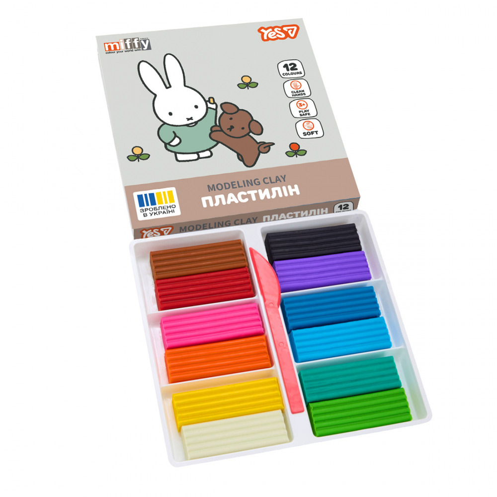 Пластилін Yes 12 кольорів 240г Miffy 540719. Фото 2