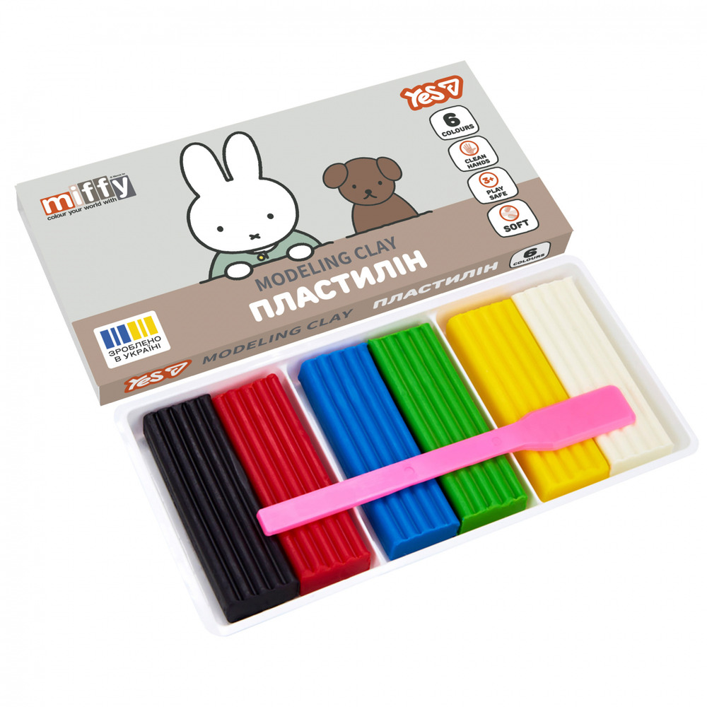 Пластилін Yes 6 кольорів 120г Miffy 540726. Фото 2