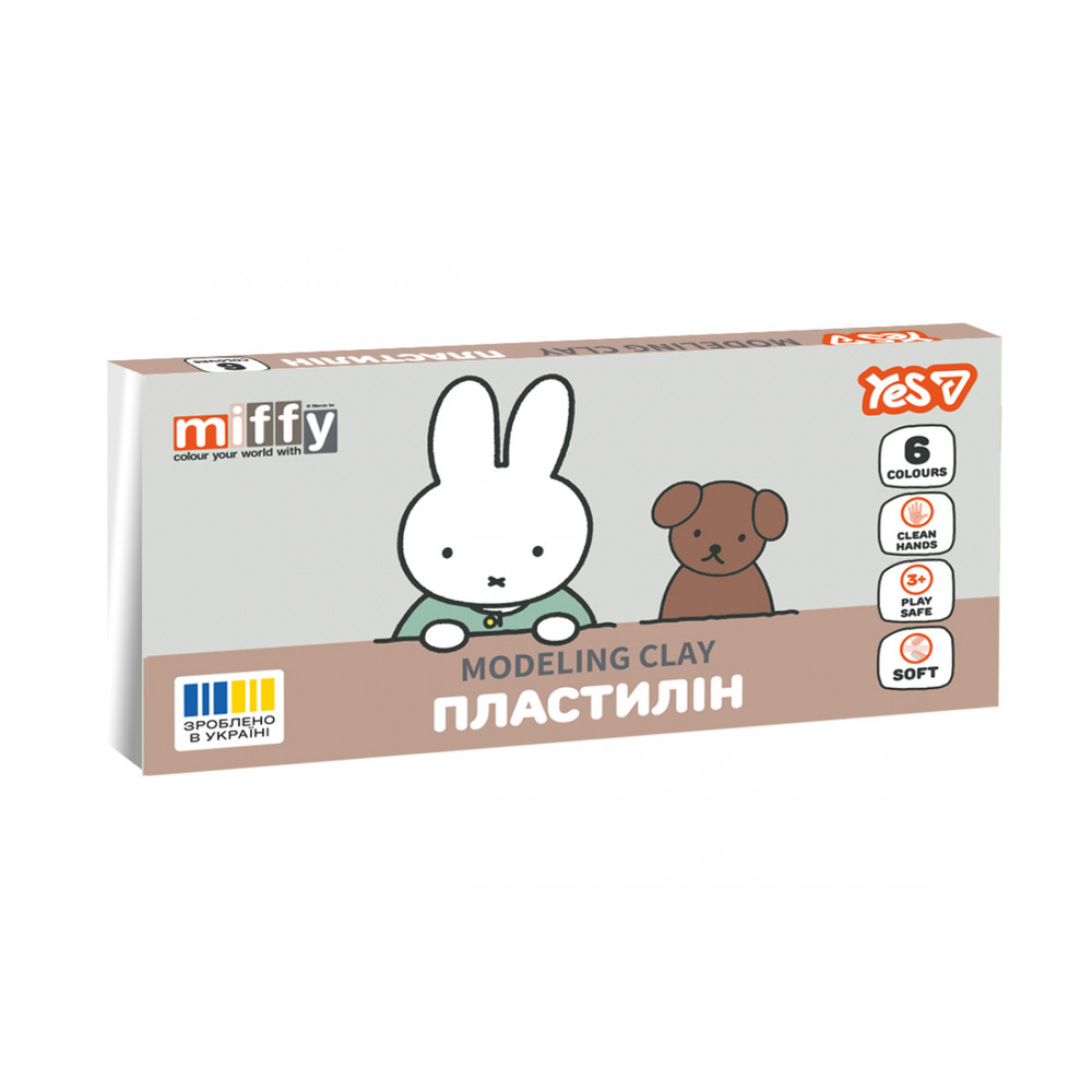 Пластилін Yes 6 кольорів 120г Miffy 540726