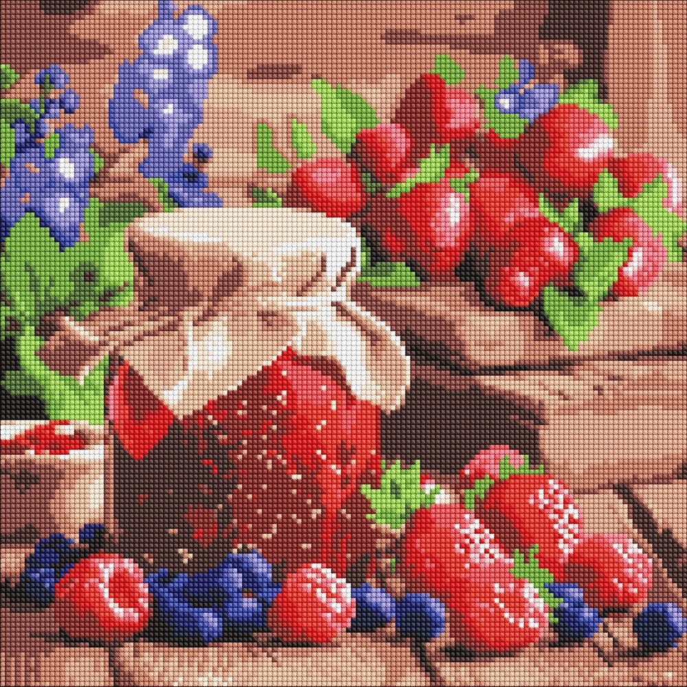 Ideyka Алмазна мозаїка. Малинове варення 40х40 см