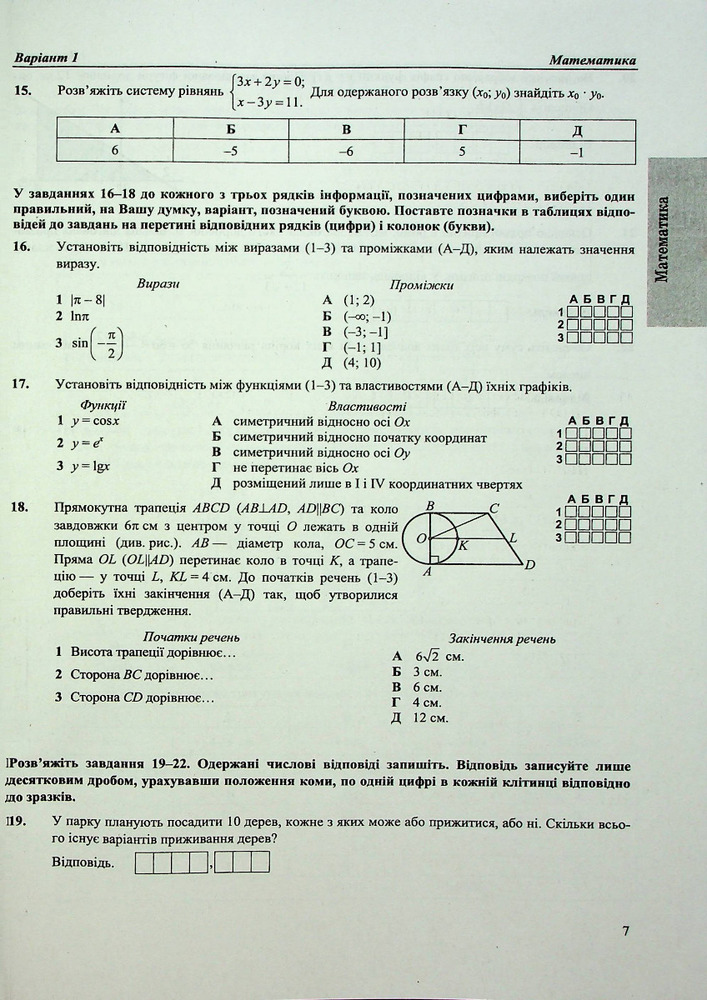 ПіП НМТ Українська мова, математика, історія України. Тестові завдання. Фото 6