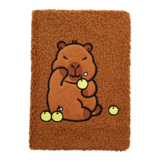 Блокнот ZiBi плюшевий CAPYBARA 10, А5, 80 аркушів, клітинка, асорті ZB.700024