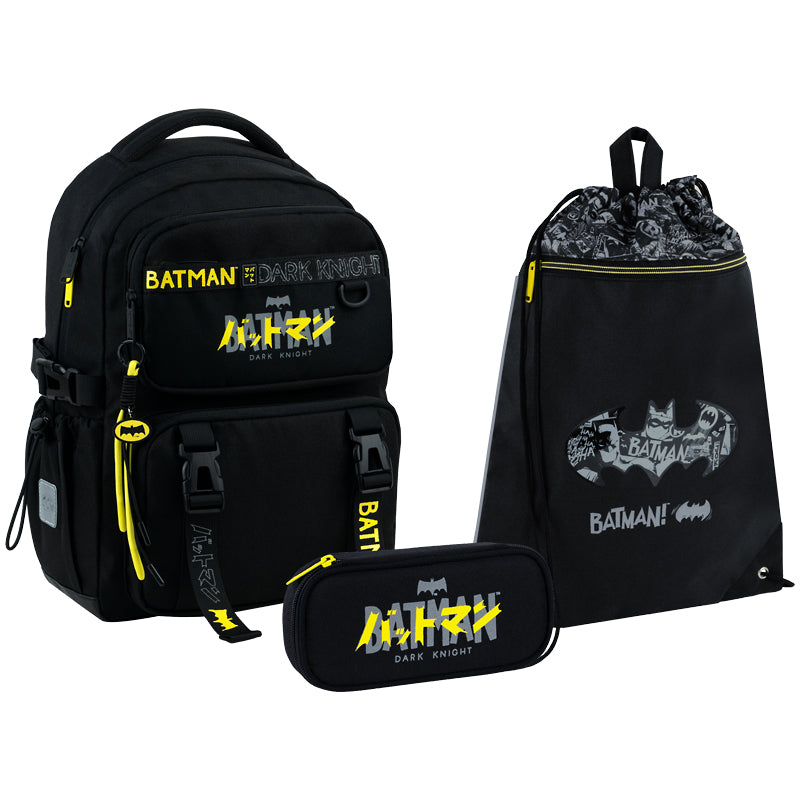 Шкільний набір Kite Education DC Batman (рюкзак, пенал, сумка) SET_DC26-1022M