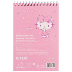 Блокнот на спіралі Kite Hello Kitty HK26-196-1, А6, 48 аркушів, нелінований. Фото 4