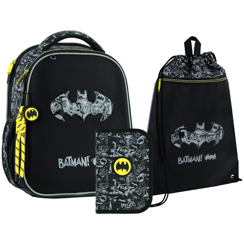 Шкільний набір Kite Education DC Batman (рюкзак, пенал, сумка) SET_DC26-555S