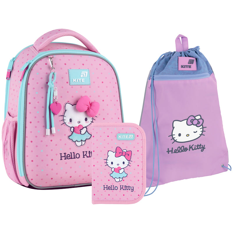 Шкільний набір Kite Education Hello Kitty (рюкзак, пенал, сумка) SET_HK26-555S-1