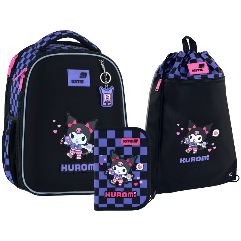 Шкільний набір Kite Education Kuromi (рюкзак, пенал, сумка) SET_HK26-555S-3