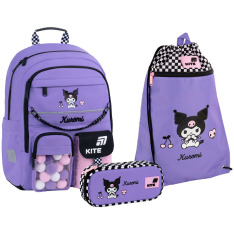 Шкільний набір Kite Education Kuromi (рюкзак, пенал, сумка) SET_HK26-584M