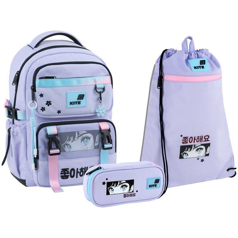 Шкільний набір Kite Education Sakura (рюкзак, пенал, сумка) SET_K26-1022M-1