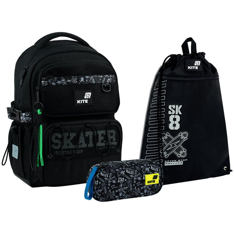 Шкільний набір Kite Education Skater (рюкзак, пенал, сумка) SET_K26-1022M-2
