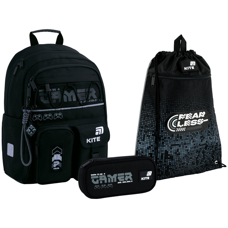 Шкільний набір Kite Education Gamer (рюкзак, пенал, сумка) SET_K26-584M-5