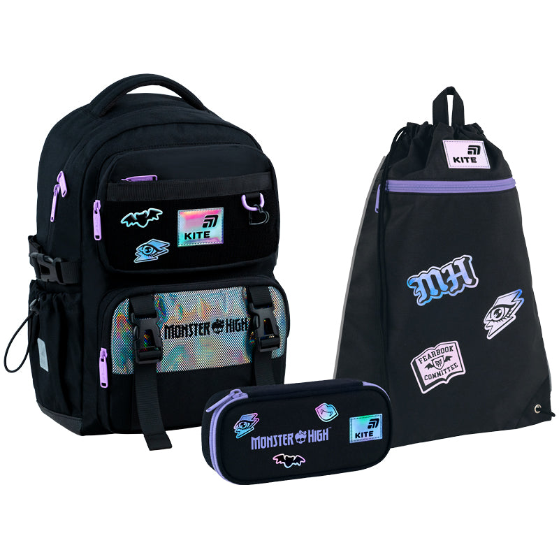 Шкільний набір Kite Education Monster High (рюкзак, пенал, сумка) SET_MH26-1022M