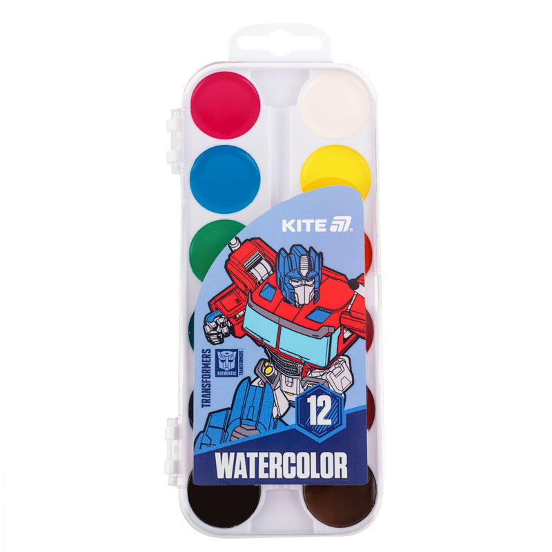 Фарби акварельні Kite Transformers TF25-061, 12 кольорів