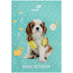 Зошит для нот Kite Studio Pets SP26-404, A4, 20 аркушів
