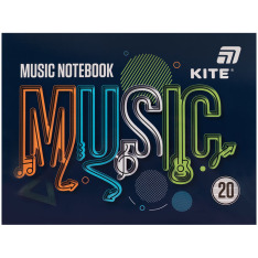 Зошит для нот Kite Music, А5, 20 аркушів