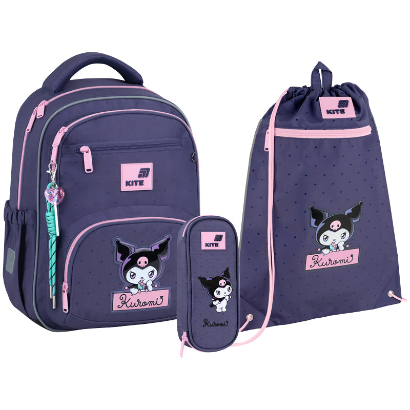 Шкільний набір Kite Education Kuromi (рюкзак, пенал, сумка) SET_HK26-773M
