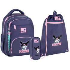 Шкільний набір Kite Education Kuromi (рюкзак, пенал, сумка) SET_HK26-773M