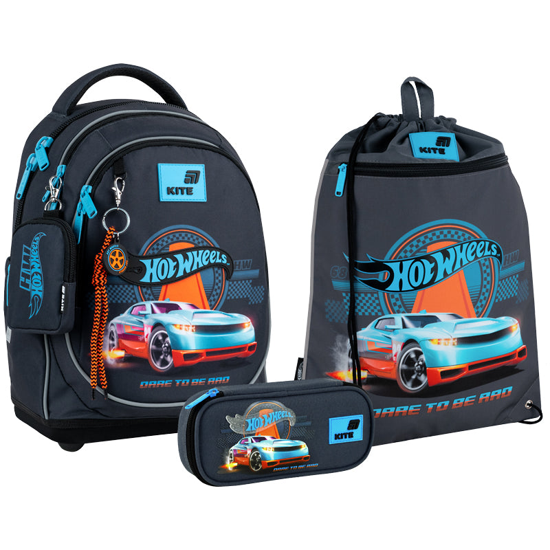Шкільний набір Kite Education Hot Wheels (рюкзак, пенал, сумка) SET_HW26-724S