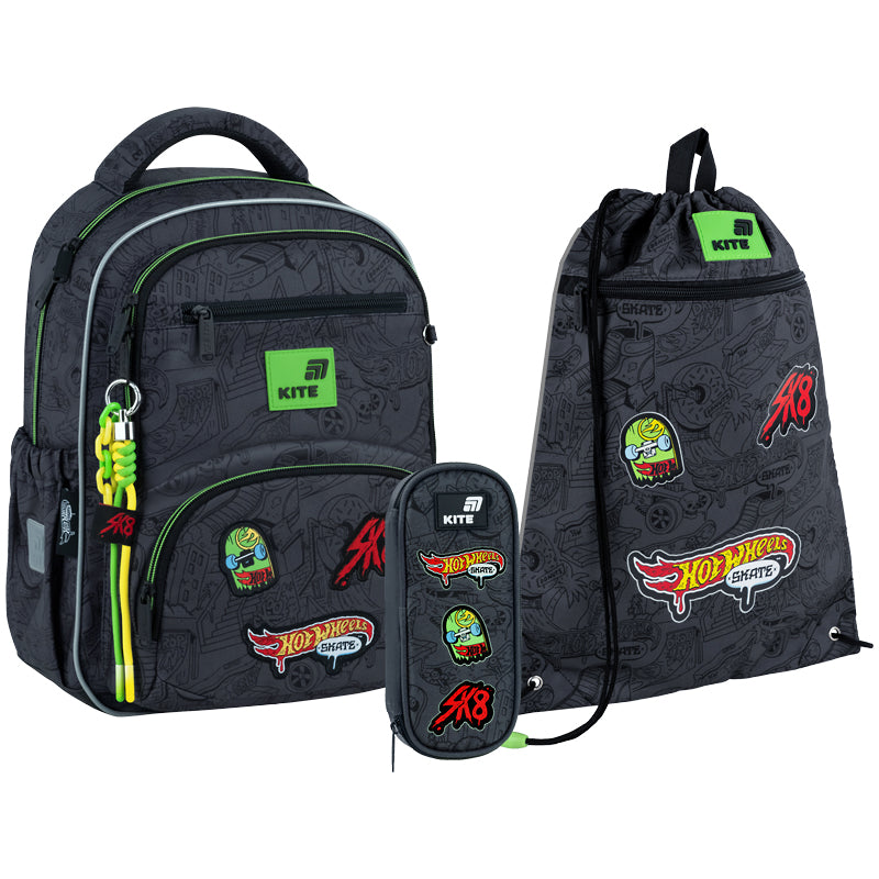 Шкільний набір Kite Education Hot Wheels (рюкзак, пенал, сумка) SET_HW26-773M