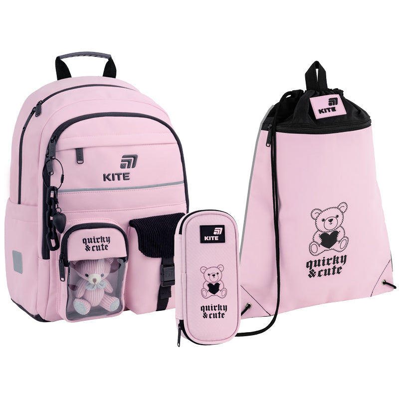 Шкільний набір Kite Education Quirky&Cute (рюкзак, пенал, сумка) SET_K26-584M-1
