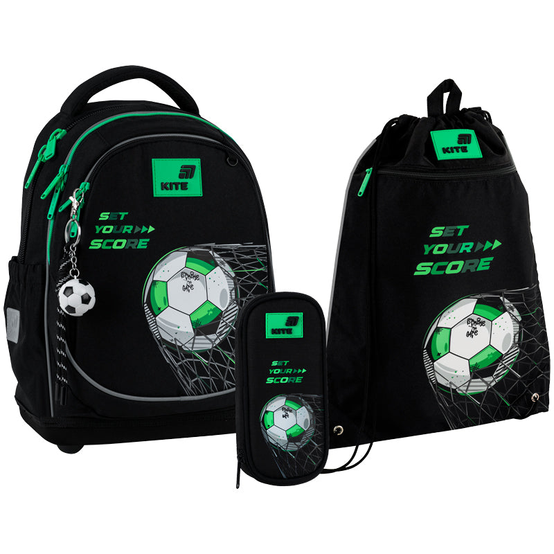 Шкільний набір Kite Education Football (рюкзак, пенал, сумка) SET_K26-724S-3