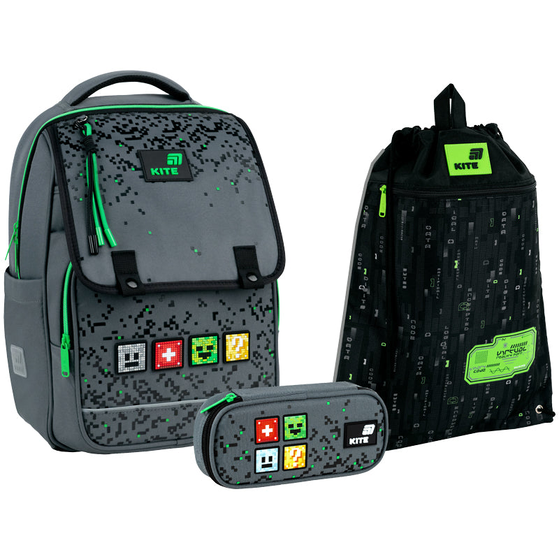Шкільний набір Kite Education Pixel (рюкзак, пенал, сумка) SET_K26-772M-2