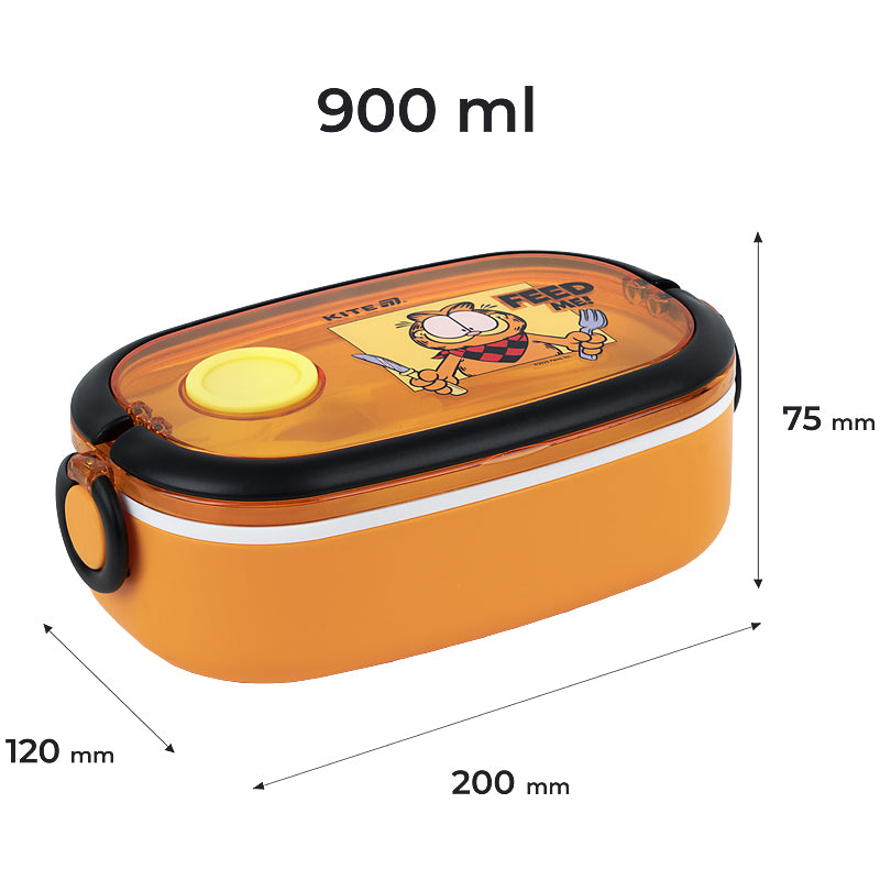Ланчбокс Kite Garfield GF25-1180, 900 мл, помаранчевий. Фото 2