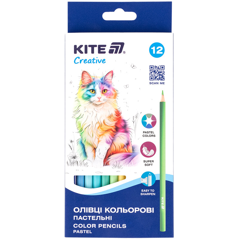Олівці кольорові Kite 12 кольорів Creative Pastel K-451