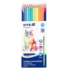Олівці кольорові Kite 12 кольорів Creative Pastel K-451. Фото 4