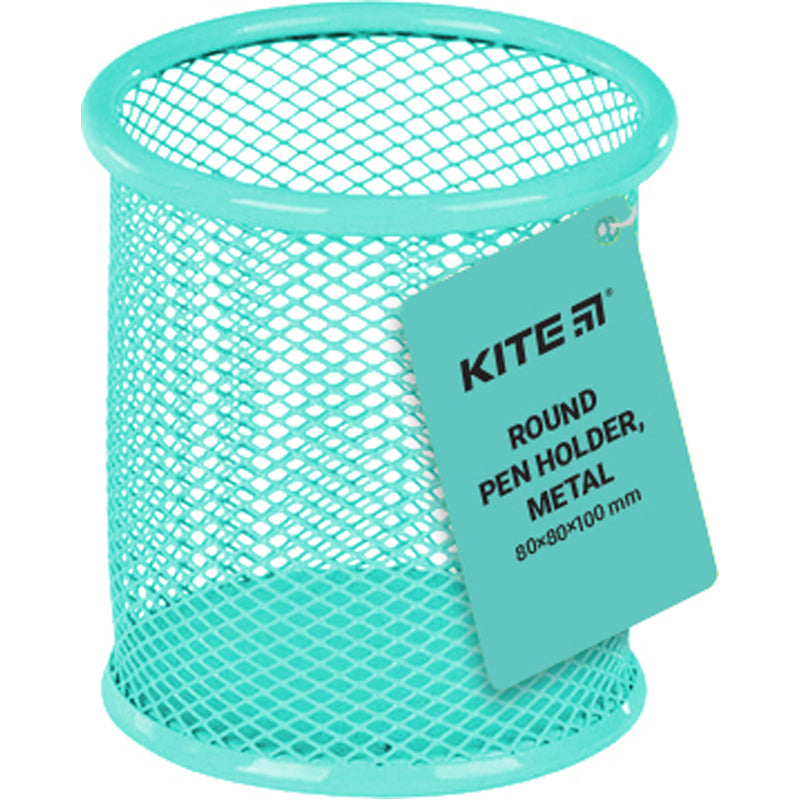 Підставка для ручок Kite Classic кругла 80х80х100мм, металева, бірюзова K22-2110-16. Фото 2
