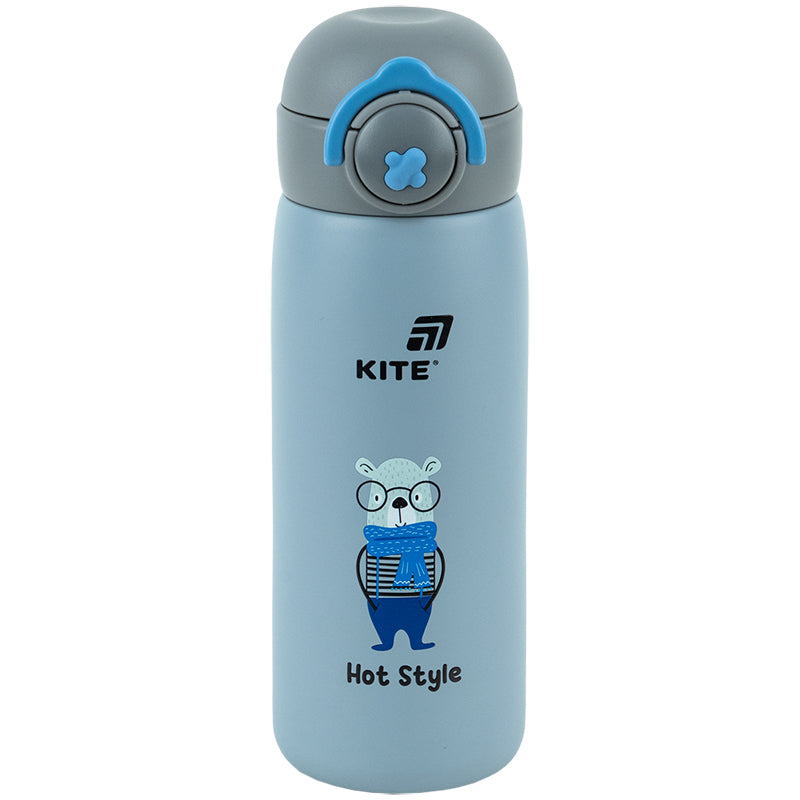 Термос з кнопкою Kite K25-1221-3, Hot style, 430 мл, сірий