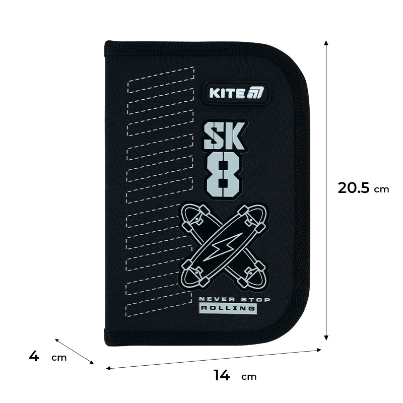 Пенал без наповнення Kite Skate K26-622-4, 1 відділення, 2 відвороти. Фото 2