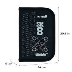 Пенал з наповненням Kite Skate K26-622H-4, 1 відділення, 2 відвороти. Фото 2