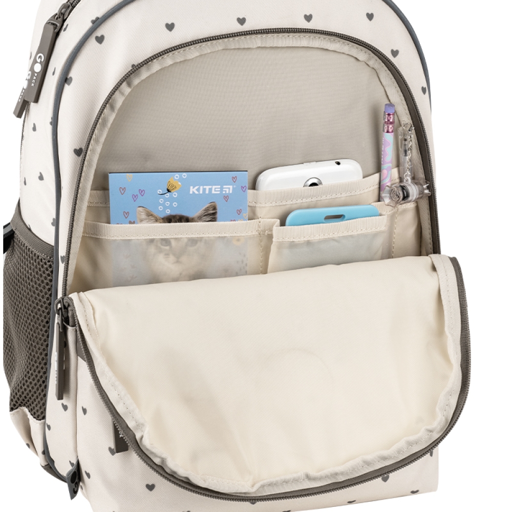 Рюкзак шкільний GoPack Education Beige Polka Dots GO26-182M-3. Фото 11