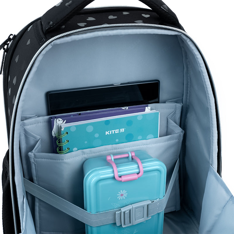 Рюкзак шкільний каркасний Kite Education Black&Silver K26-556M-2. Фото 13